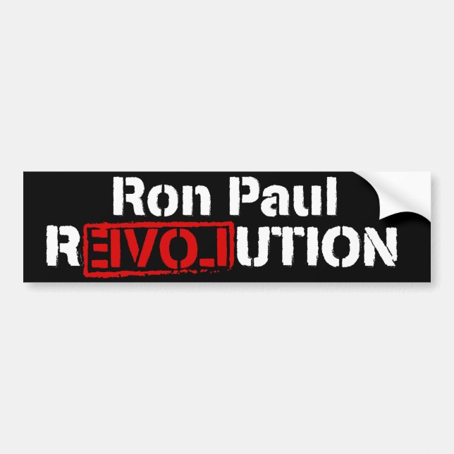 Autocollant De Voiture Adhésif pour pare-chocs de révolution de Ron Paul (Devant)