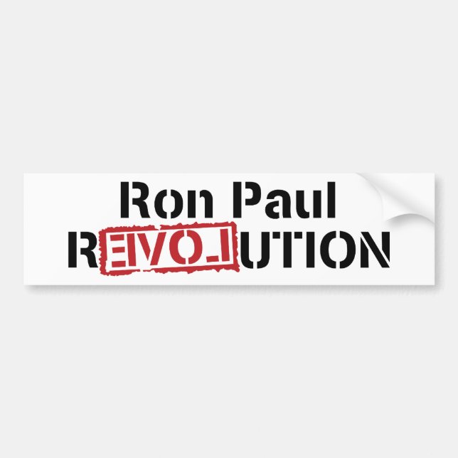 Autocollant De Voiture Adhésif pour pare-chocs de révolution de Ron Paul (Devant)