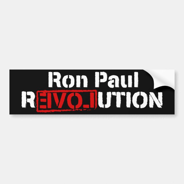 Autocollant De Voiture Adhésif pour pare-chocs de révolution de Ron Paul (Devant)