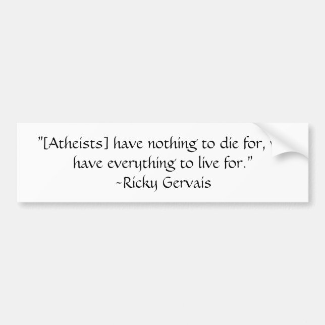 Autocollant De Voiture Adhésif pour pare-chocs de Ricky Gervais (Devant)