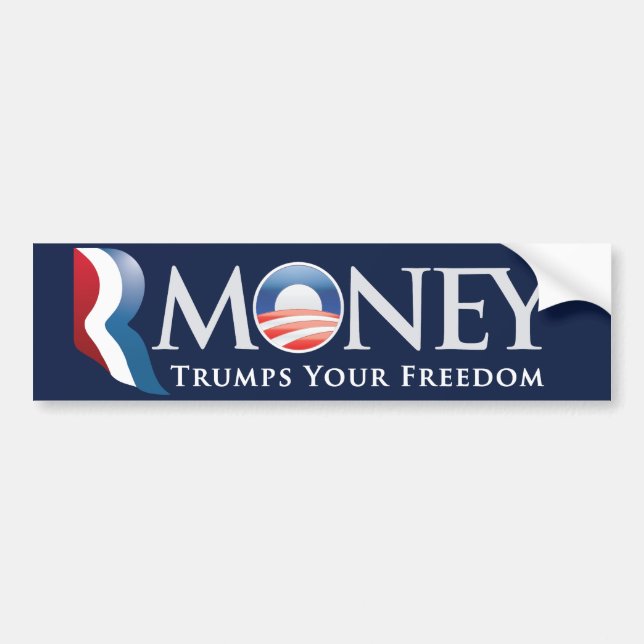 Autocollant De Voiture Adhésif pour pare-chocs de RMoney Romney Obama (Devant)