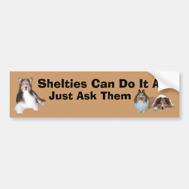 Autocollant De Voiture Adhésif pour pare-chocs de Sheltie (Devant)