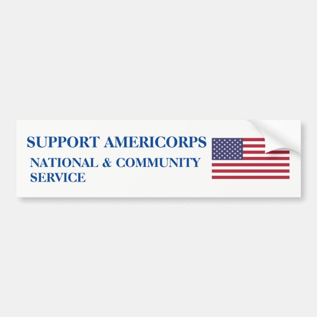 AUTOCOLLANT DE VOITURE ADHÉSIF POUR PARE-CHOCS DE SOUTIEN AMERICORPS (Devant)