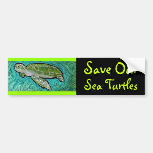 Autocollant De Voiture Adhésif pour pare-chocs de tortue de mer verte