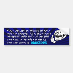 Autocollant De Voiture Adhésif pour pare-chocs de Troll de lumière rouge