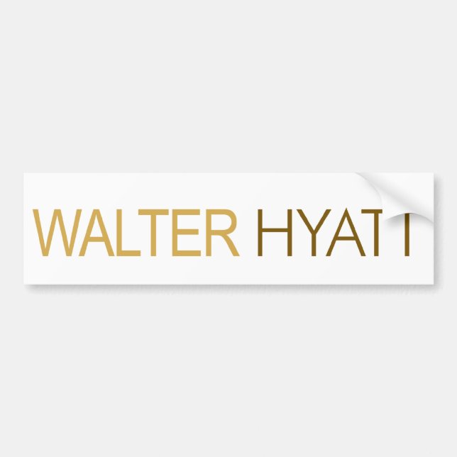 Autocollant De Voiture Adhésif pour pare-chocs de Walter Hyatt (Devant)