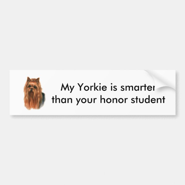 Autocollant De Voiture Adhésif pour pare-chocs de Yorkie (Devant)