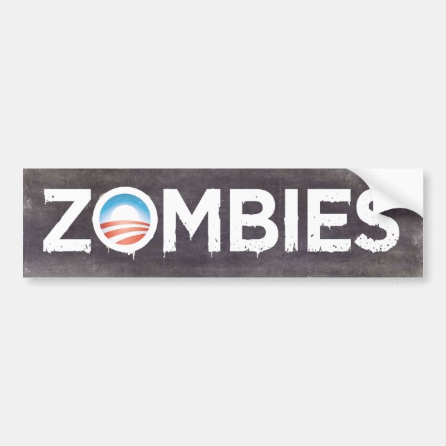 Autocollant De Voiture Adhésif pour pare-chocs de zombis d'Obama (Devant)