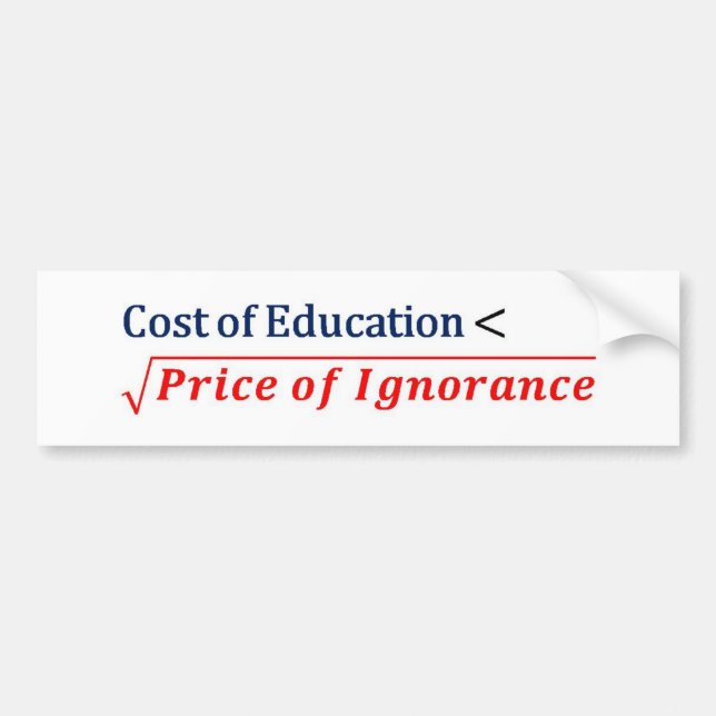 Autocollant De Voiture Adhésif pour pare-chocs d'éducation (Devant)