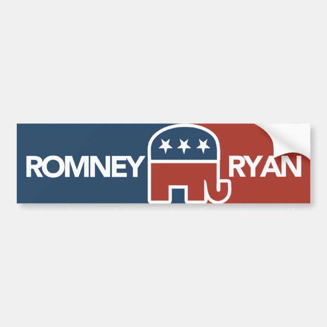 Autocollant De Voiture Adhésif pour pare-chocs d'éléphant de Mitt Romney (Devant)