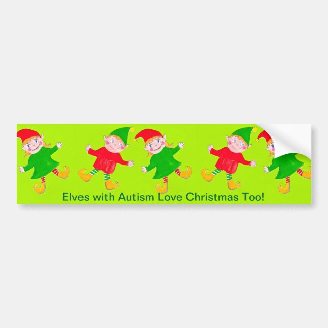 Autocollant De Voiture Adhésif pour pare-chocs d'elfes de Noël (Devant)