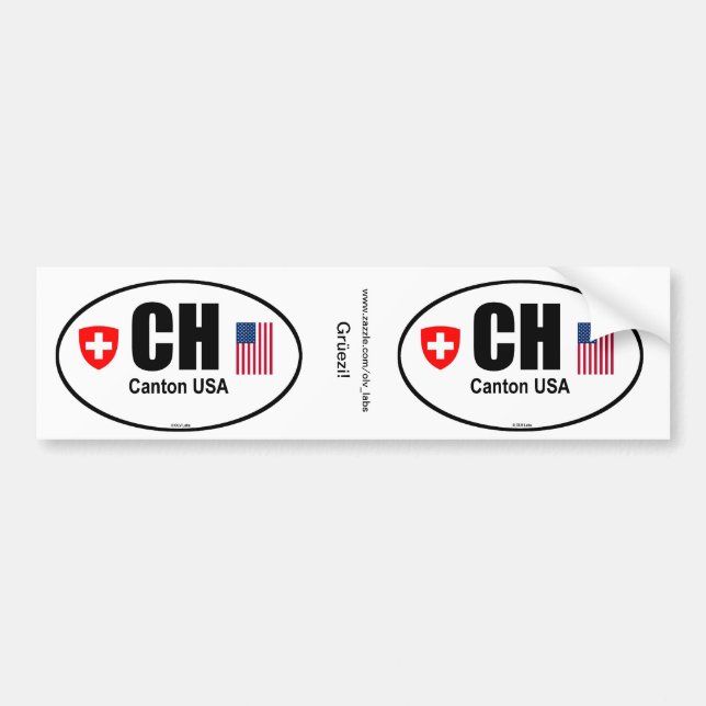 Autocollant De Voiture Adhésif pour pare-chocs des Etats-Unis de canton (Devant)