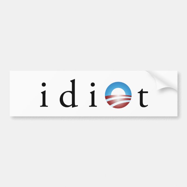 Autocollant De Voiture Adhésif pour pare-chocs d'idiot d'Obama (Devant)