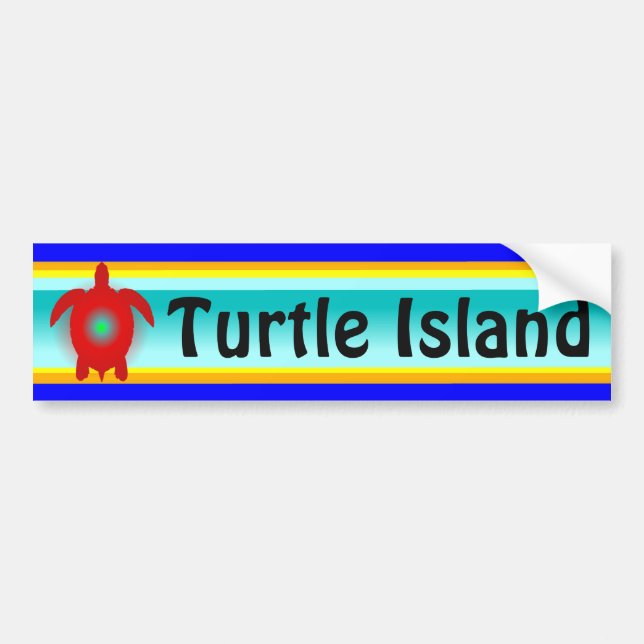 Autocollant De Voiture Adhésif pour pare-chocs d'ÎLE de TORTUE (Devant)