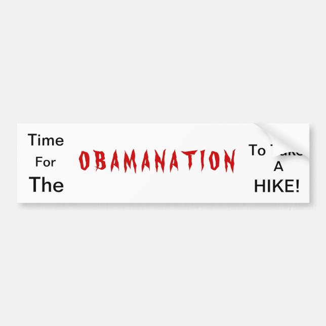 Autocollant De Voiture Adhésif pour pare-chocs d'Obamanation (Devant)
