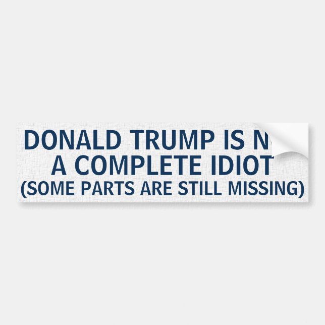 Autocollant De Voiture Adhésif pour pare-chocs drôle de Donald Trump (Devant)