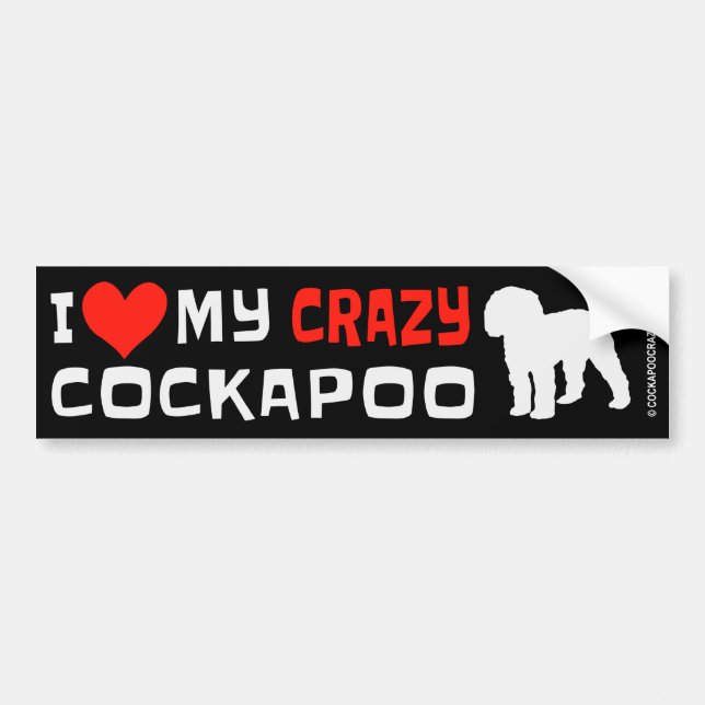 Autocollant De Voiture Adhésif pour pare-chocs fol de Cockapoo (Devant)