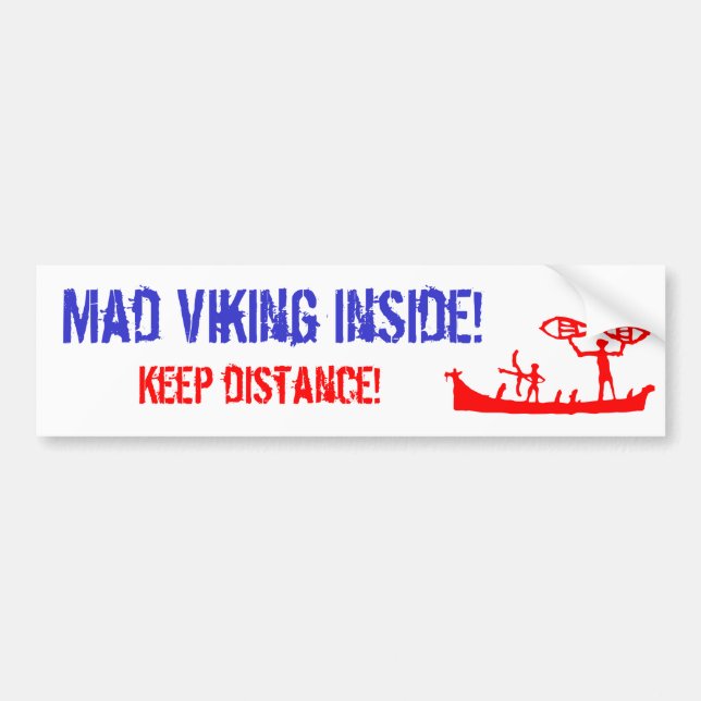 Autocollant De Voiture Adhésif pour pare-chocs fol de Viking (Devant)