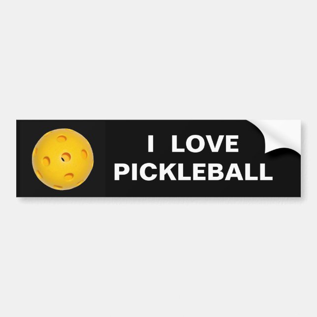 Autocollant De Voiture Adhésif pour pare-chocs : J'aime Pickleball (Devant)