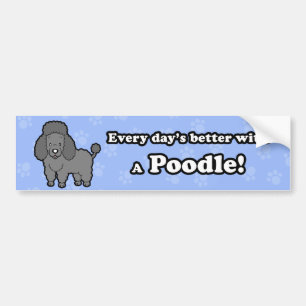 Autocollant De Voiture Adhésif pour pare-chocs mignon de caniche de chie
