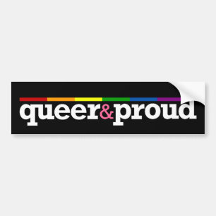 Autocollant De Voiture Adhésif pour pare-chocs noir de Queer&proud