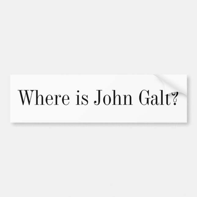 Autocollant De Voiture Adhésif pour pare-chocs - où est John Galt ? (Devant)