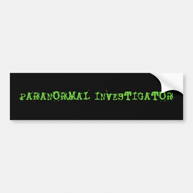 AUTOCOLLANT DE VOITURE ADHÉSIF POUR PARE-CHOCS PARANORMAL D'INVESTIGATEUR (Devant)