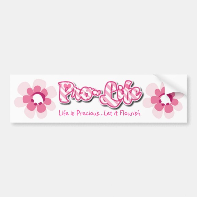 Autocollant De Voiture Adhésif pour pare-chocs rose contre l'avortement (Devant)