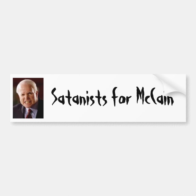 Autocollant De Voiture Adhésif pour pare-chocs : Satanistes pour McCain (Devant)