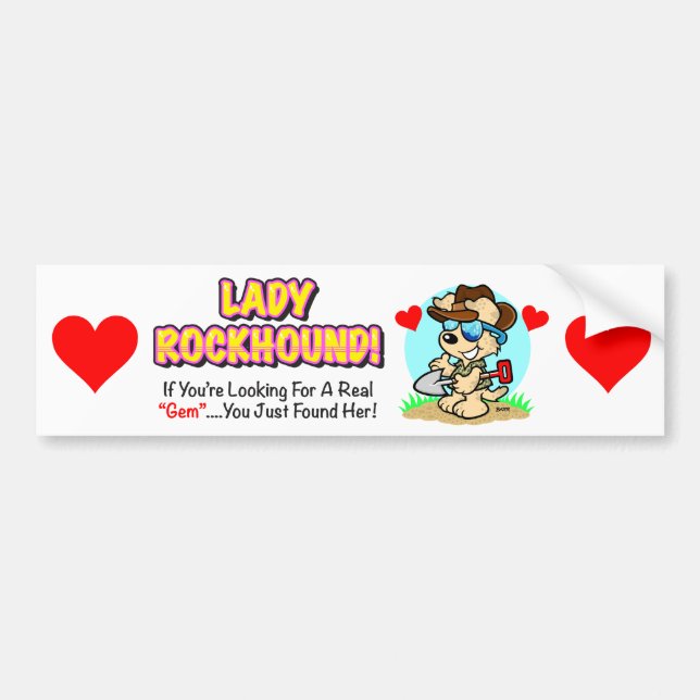 Autocollant De Voiture Adhésif pour pare-chocs simple de Madame Rockhound (Devant)