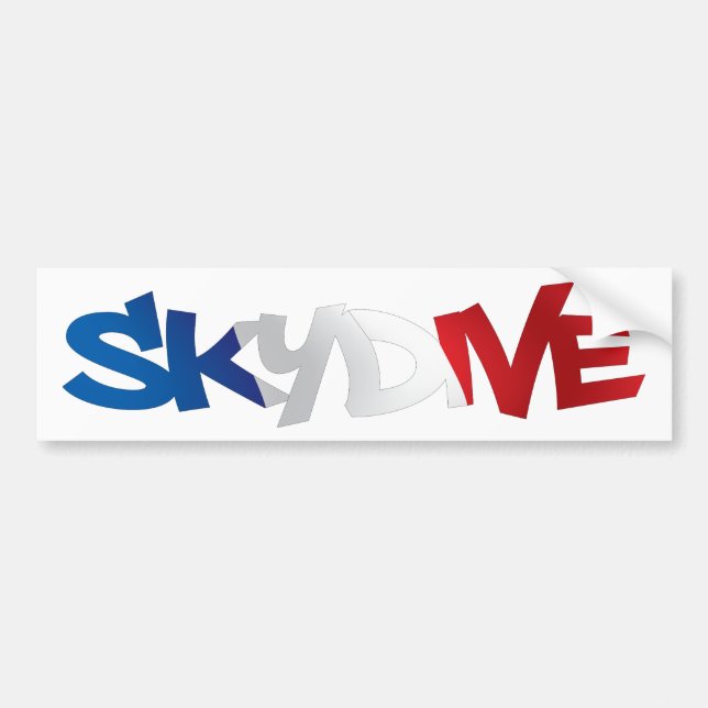 AUTOCOLLANT DE VOITURE ADHÉSIF POUR PARE-CHOCS SKYDIVE FRANCE (Devant)