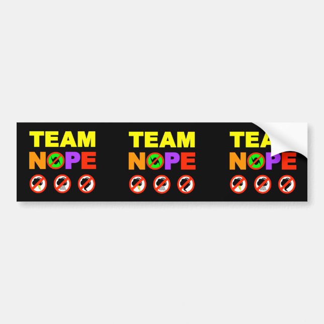 Autocollant De Voiture adhésifs pour pare-chocs de Nope de l'équipe 3x (Devant)
