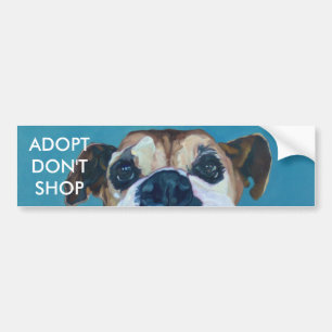 Autocollant De Voiture ADOPT NE FONT PAS DES EMPLETTES chien de boxeur