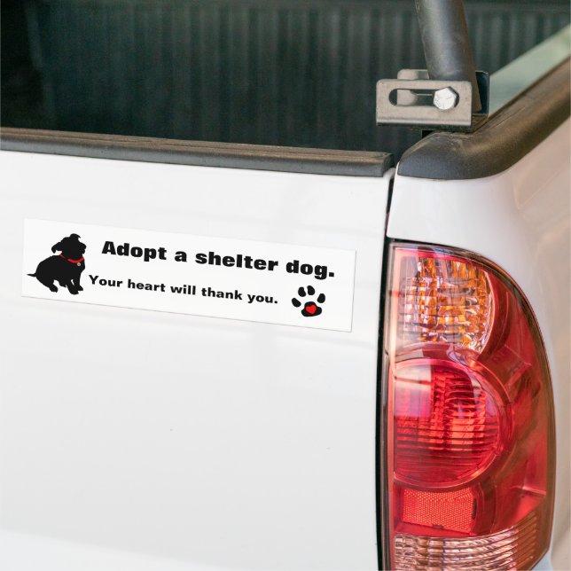 Autocollant De Voiture Adopter Un Abri Chien Design (Sur camion)