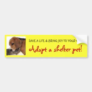 Autocollant De Voiture Adoptez l'animal familier d'abri, chien d'abri,