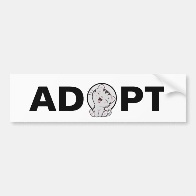 Autocollant De Voiture Adoptez un chevalet de protection pour chats migno (Devant)