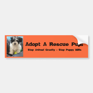 Autocollant De Voiture Adoptez un chiot de délivrance !