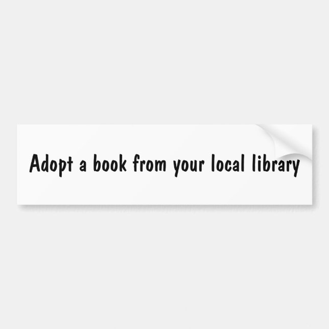 Autocollant De Voiture Adoptez un livre de votre bibliothèque locale (Devant)