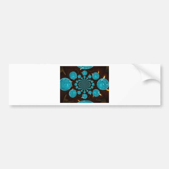 Autocollant De Voiture Affichage éclatant des lumières cyanes Kaleidoscop (Devant)