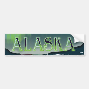 Autocollant De Voiture Affiche du Vintage voyage Aurora de l'Alaska