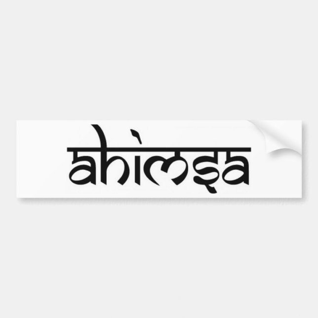 Autocollant De Voiture Ahimsa - अहिंसा - principe bouddhiste (Devant)