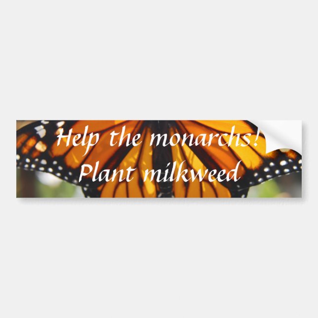 Autocollant De Voiture Aide monarques, plante milkweed - Bumper sticker (Devant)