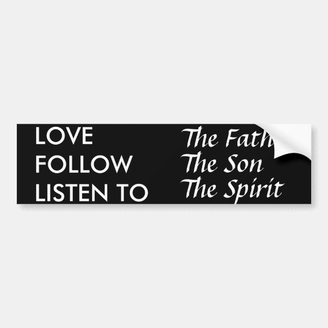 Autocollant De Voiture Aimez le père/suivez le fils/écoutez TheSpirit (Devant)
