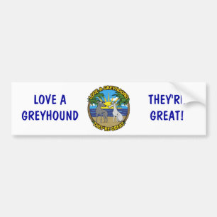 AUTOCOLLANT DE VOITURE AIMEZ UN GREYHOUND ILS SONT GRANDS