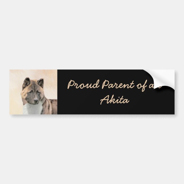 Autocollant De Voiture Akita Peinture - Cute Original Chien Art (Devant)