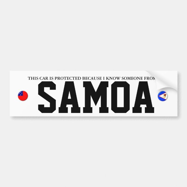 AUTOCOLLANT DE VOITURE ALARME DE VOITURE DE NON-SAMOAN (Devant)