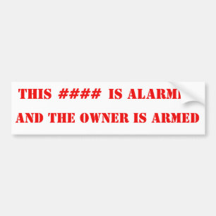 AUTOCOLLANT DE VOITURE ALARMÉ ET ARMÉ