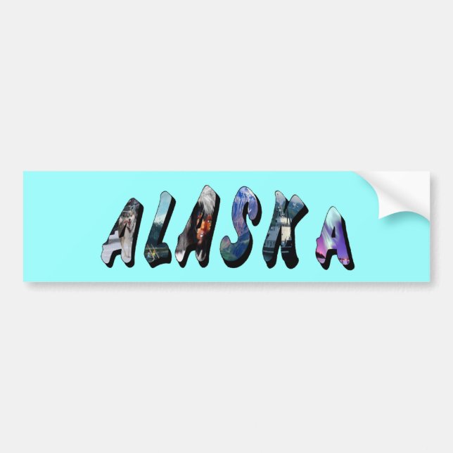 Autocollant De Voiture Alaska USA American Flag Voyage photo Texte (Devant)