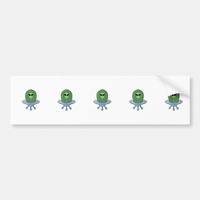 Autocollant De Voiture Alien dans son petit vaisseau spatial (Devant)