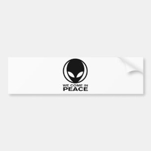 Autocollant De Voiture Alien drôle nous venons dans la paix